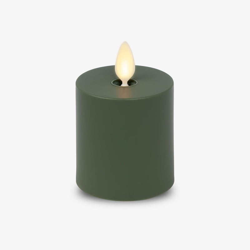 LUMINARA Outdoor Votive Flameless LED Candle, Baked Clay 2" x 3.2", Moving Flame Battery Operated Timer Remote Ready IPX4 Matte Plastic Finish - Image 1